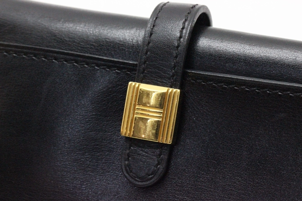 HERMES エルメス キーケース ソミュールディアンヌ4連×2キーケース ブラック/ゴールド金具 ボックスカーフ 〇W刻印(1993年頃)【472】YY