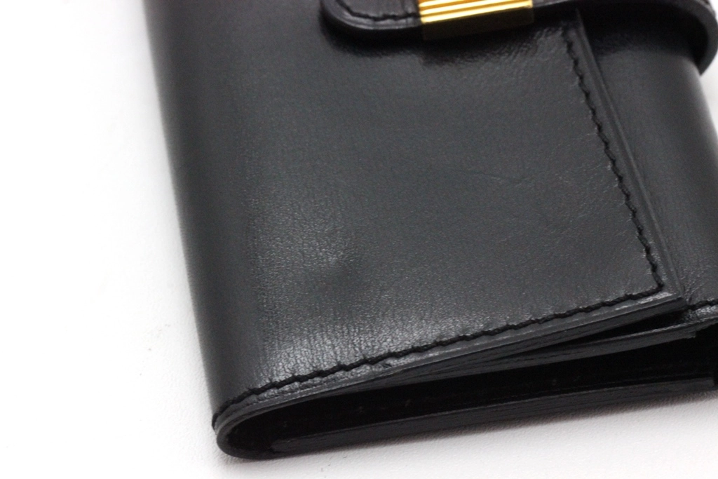 HERMES エルメス キーケース ソミュールディアンヌ4連×2キーケース ブラック/ゴールド金具 ボックスカーフ 〇W刻印(1993年頃)【472】YY