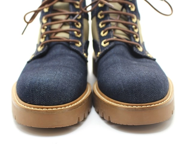 LOUIS VUITTON ルイ・ヴィトン 靴 オーベルカンフライン ブーツ メンズ7ハーフ(約26cm) ネイビー デニム/レザー (2120500251578) 【200】