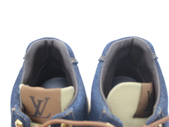 LOUIS VUITTON ルイ・ヴィトン 靴 オーベルカンフライン ブーツ メンズ7ハーフ(約26cm) ネイビー デニム/レザー (2120500251578) 【200】