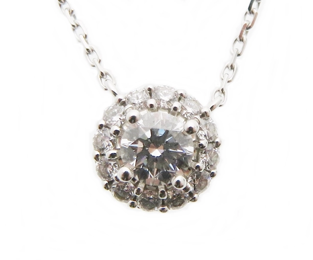 グラフ GRAFF アイコン ラウンド ダイヤモンド ペンダント　ネックレス　ホワイトゴールド750　ダイヤ/0.20ct　2.6g　RGP619　2120000315268【437】