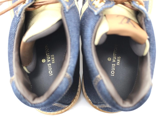 LOUIS VUITTON ルイ・ヴィトン 靴 オーベルカンフライン ブーツ メンズ7ハーフ(約26cm) ネイビー デニム/レザー (2120500251578) 【200】