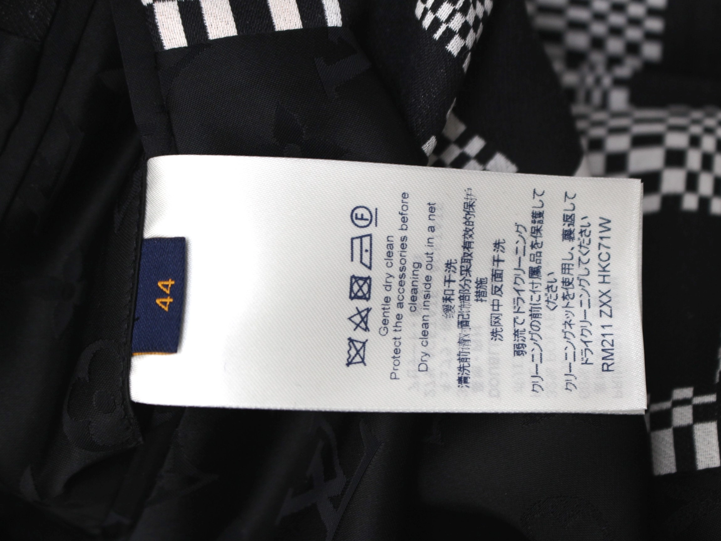 LOUIS VUITTON　ルイヴィトン　ディストーテッドダミエカーコート　メンズ44　ホワイト/ブラック　ポリエステル　RM211ZXXHKC71W　2120500248783　【432】