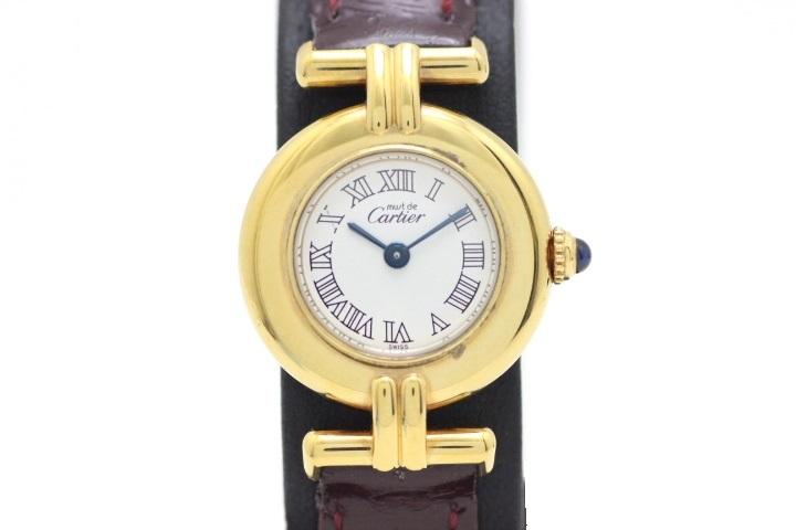 Cartier　カルティエ　 時計 レディース マストコリゼ ホワイトローマン クオーツ 革ベルト 【460】ＭＹ
