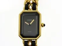 T897 シャネル プルミエールL H0001 GP×レザー クォーツ シャネル CHANEL プルミエール H0001 腕時計 GP レザー クオーツ