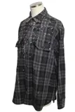 LOUIS VUITTON ルイ・ヴィトン 衣類 ラインストーンチェックシャツ メンズXS グレー/ブラック コットン RM192ASGHHS72W (2120500249681) 【200】