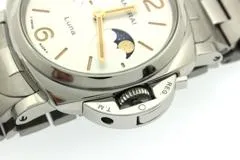 PANERAI パネライ 腕時計 2023年正規品 ルミノール ドゥエ ルナ PAM01301 スティール ホワイト文字盤 自動巻き 【472】SJ
