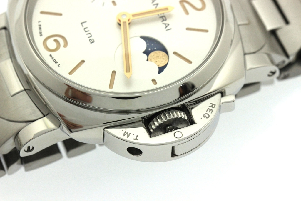 PANERAI パネライ 腕時計 2023年正規品 ルミノール ドゥエ ルナ PAM01301 スティール ホワイト文字盤 自動巻き 【472】SJ