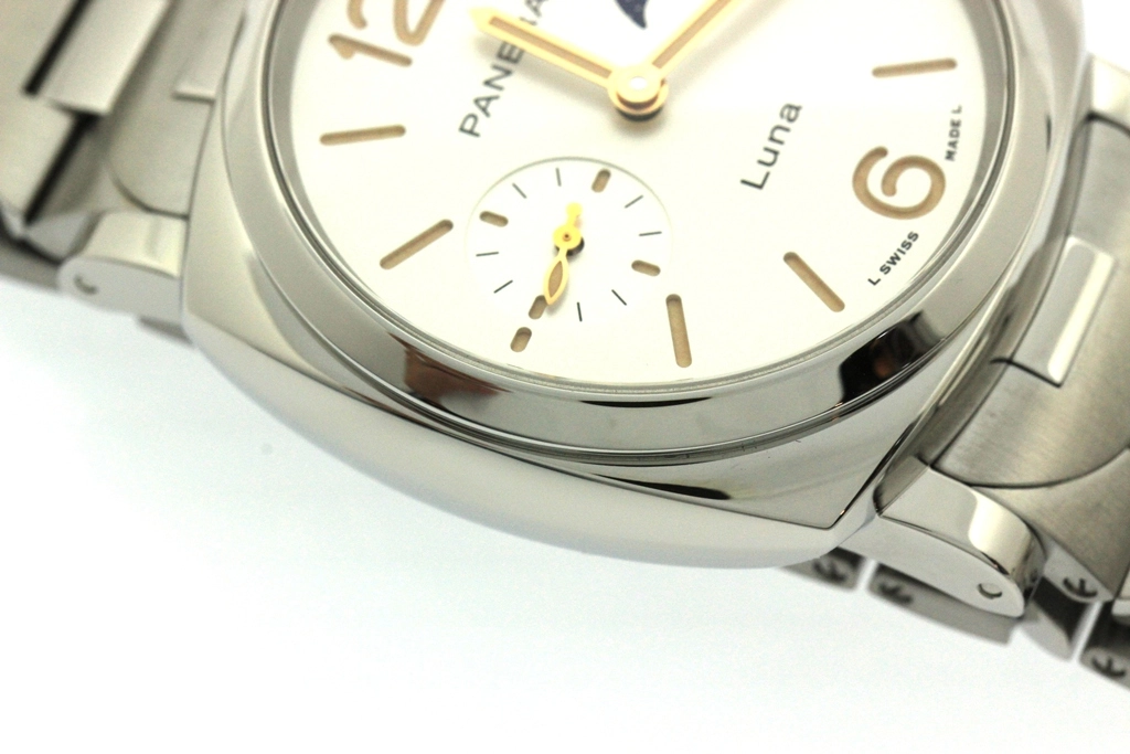 PANERAI パネライ 腕時計 2023年正規品 ルミノール ドゥエ ルナ PAM01301 スティール ホワイト文字盤 自動巻き 【472】SJ