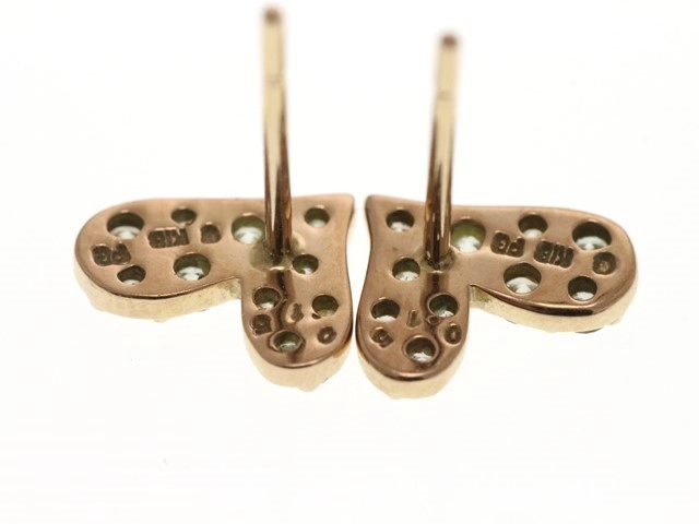 JEWELRY ノンブランド ジュエリー ハート ピアス K18 ピンクゴールド ダイヤモンド 0.15カラット 1.2g【473】