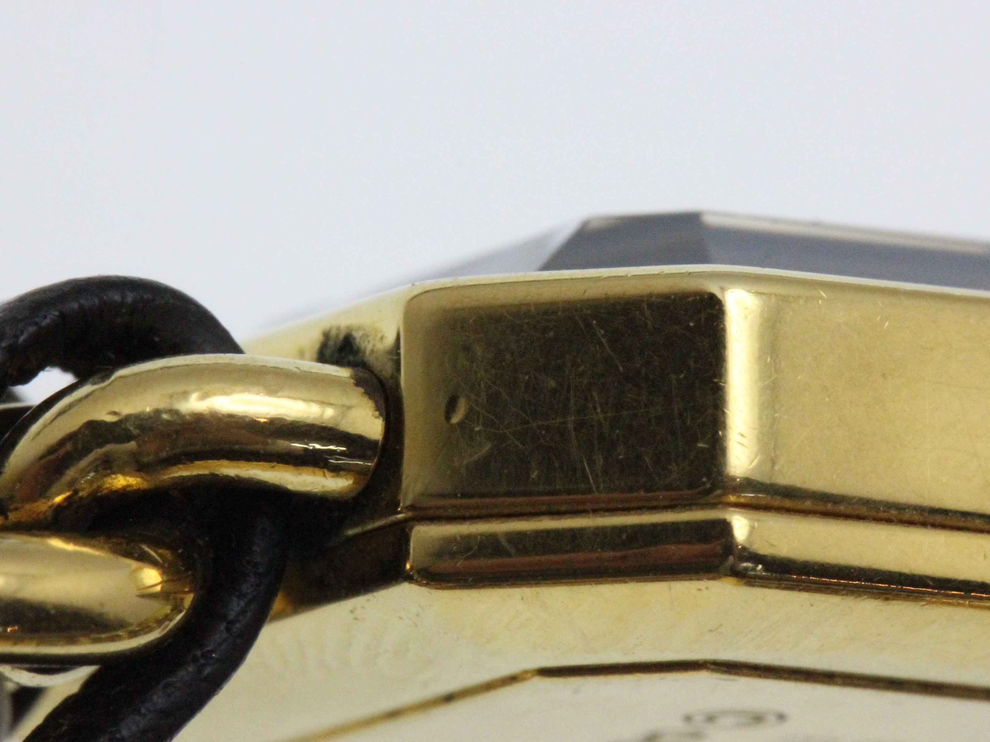 CHANEL シャネル レディース時計 プルミエールM H0001 GP/社外革ベルト ブラック文字盤 クオーツ【472】UH