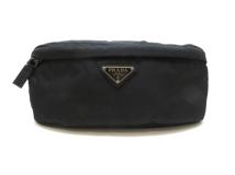 PRADA プラダ ベルトバッグ ブラック ナイロン/サフィアーノ 【430】2148103810381