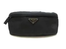 PRADA プラダ ベルトバッグ ブラック ナイロン/サフィアーノ 【430】2148103810381
