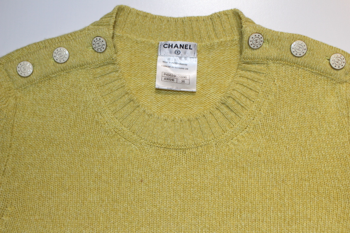 ☆可愛い♪◇CHANEL◇プルオーバー カシミヤ ライトイエロー