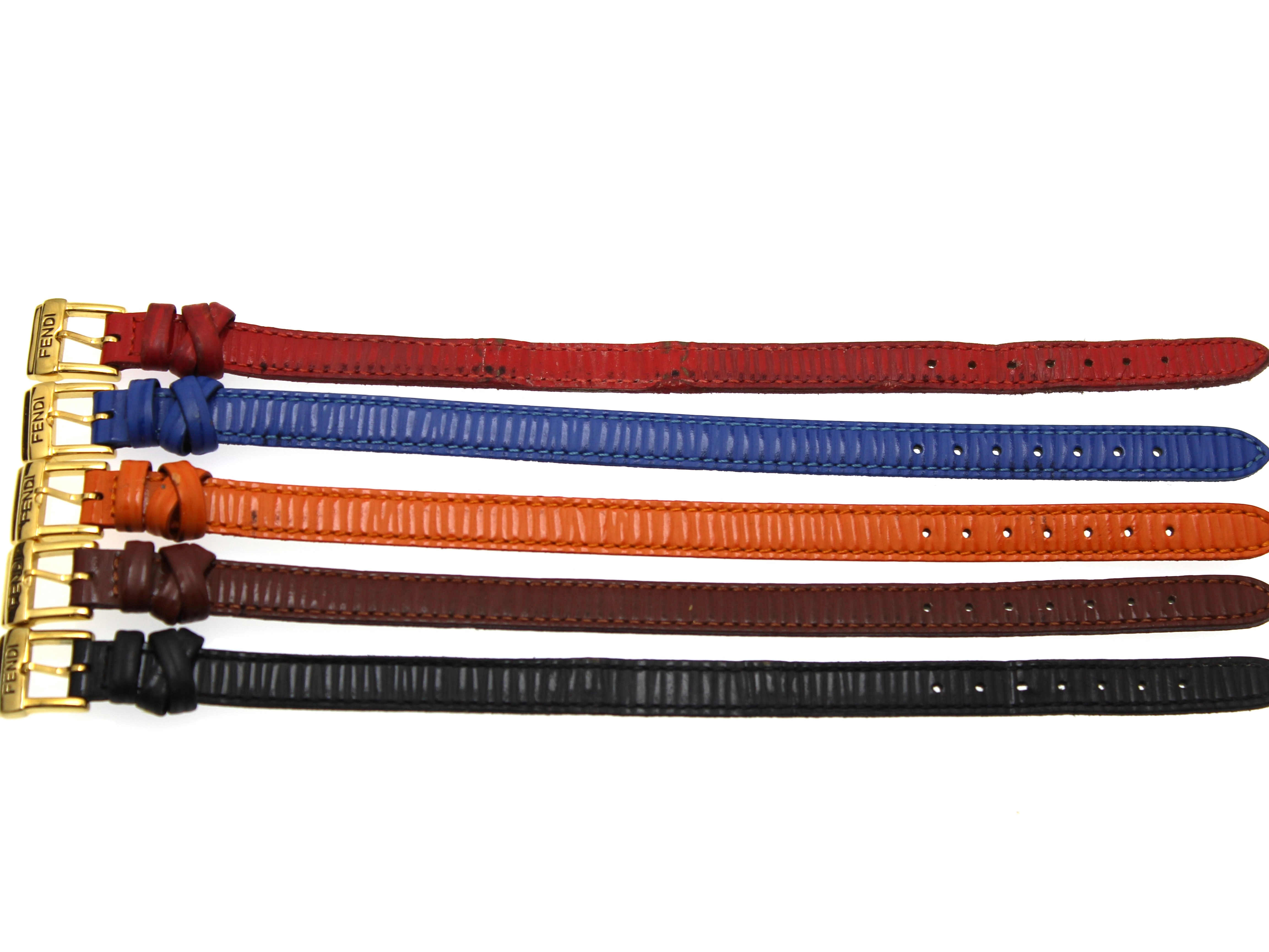 FENDI フェンディ  レディース時計 カメレオン チェンジベルト 640L シルバー文字盤 ゴールドプレート/革 クオーツ【472】UH