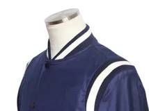 LOUIS VUITTON ルイ・ヴィトン 衣類 バックプリントスタジアムジャンパー メンズ46 ネイビー/ホワイト ウール HEB15WECZ (2120500250014) 【200】