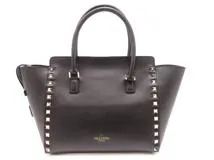 ヴァレンティノ　アトリエ　ハンドバッグ　2way　キャンバス　レザー　ブラック ヴァレンティノ アトリエ ハンドバッグ 2way キャンバス レザー