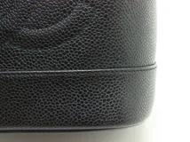 CHANEL シャネル ココマーク縦型バニティ ブラック/ゴールド金具 キャビアスキン A01998【472】YY