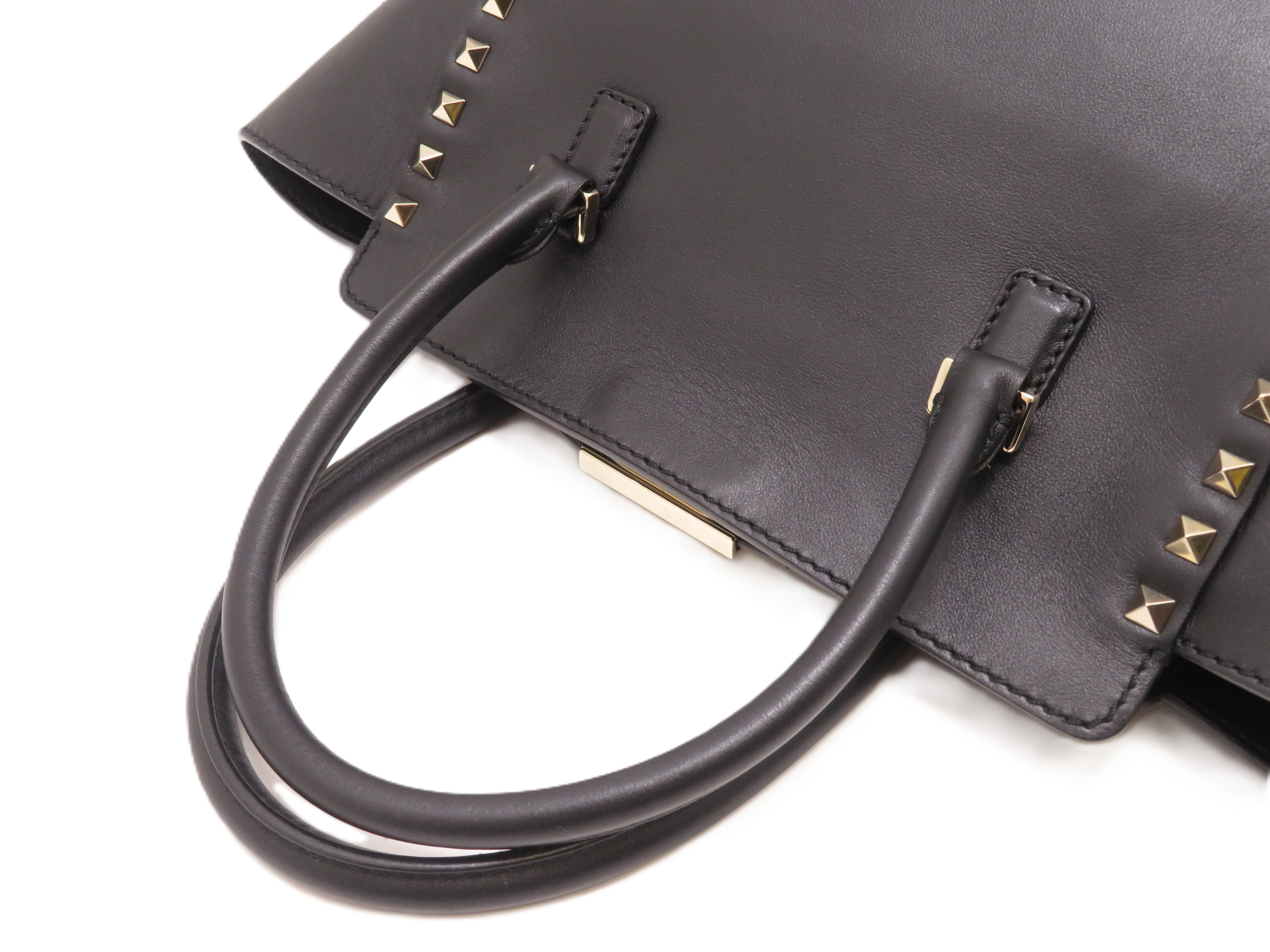 Valentino バレンチノ ロックスタッズ 2WAYバッグ ブラック/GP レザー  