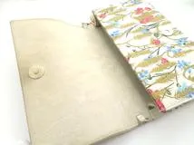 Dior ディオール チェーンウォレット 花柄 アイボリー マルチカラー レザー【473】