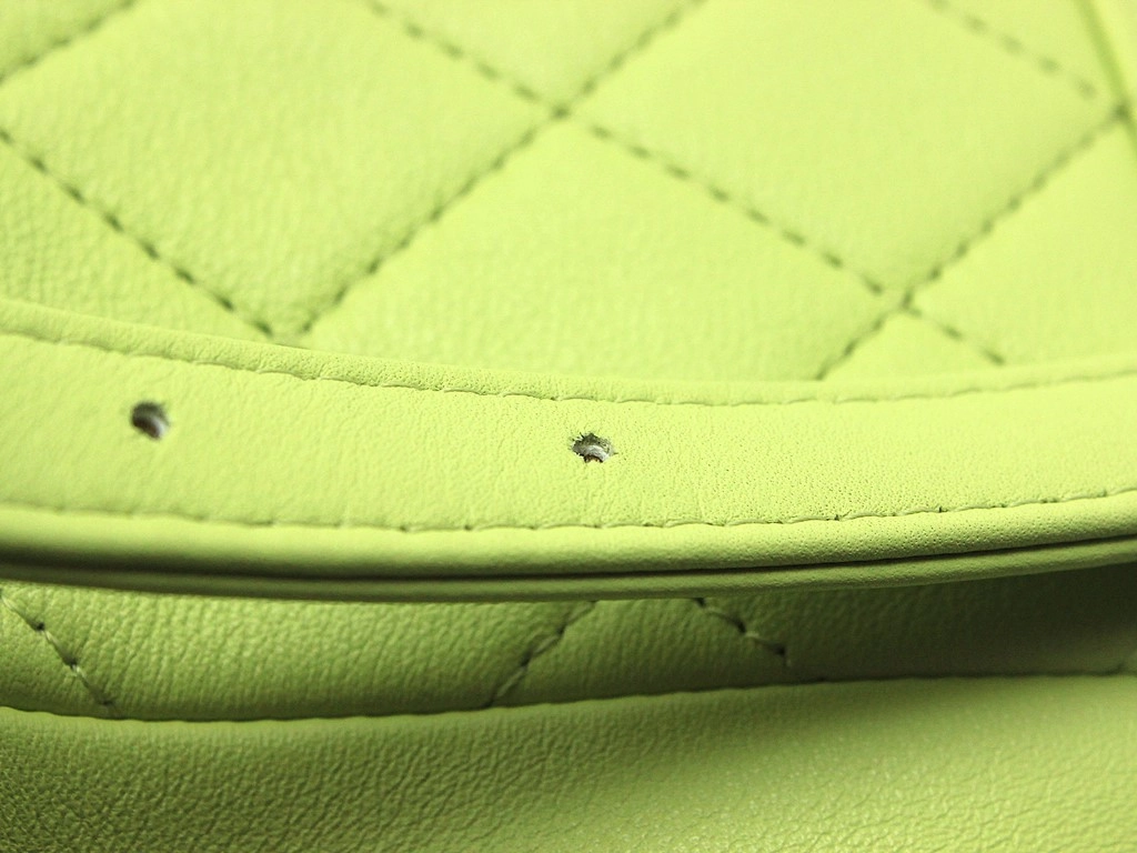 CHANEL シャネル マトラッセデュマスモールバックパック ライムグリーン/ゴールド金具 カーフ AS2908【472】YY