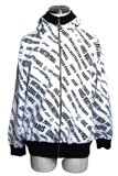 LOUIS VUITTON ルイヴィトン スランティドシグネチャー パーカー ホワイト ブラック ビスコース RW212B IT1 FLKC93