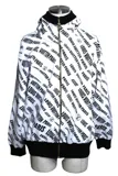 LOUIS VUITTON ルイヴィトン スランティドシグネチャー パーカー ホワイト ブラック ビスコース RW212B IT1 FLKC93