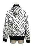 LOUIS VUITTON ルイヴィトン スランティドシグネチャー パーカー ホワイト ブラック ビスコース RW212B IT1 FLKC93