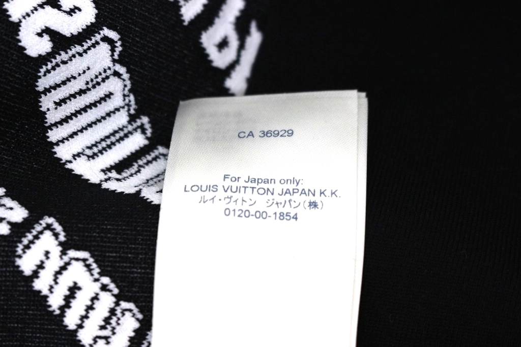 LOUIS VUITTON ルイヴィトン スランティドシグネチャー パーカー ホワイト ブラック ビスコース RW212B IT1 FLKC93