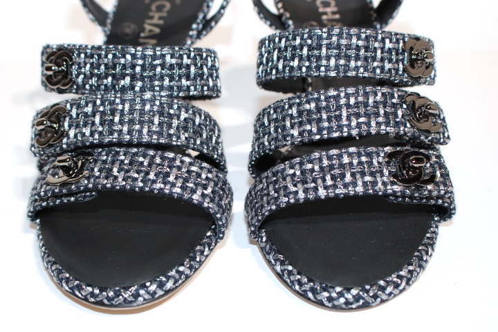 CHANEL シャネル サンダル レディース35 約22cm シルバー