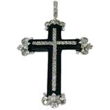 JEWELRY ノンブランドジュエリー　トップ　K18WG　OX7.22　オニキス　D　ダイヤモンド0.62ct　約8.1g　2147100564099【208】
