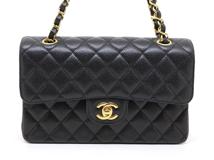 CHANEL シャネル マトラッセＷフラップ23 ブラック GP ゴールド金具 A01113 2120000321993【200】