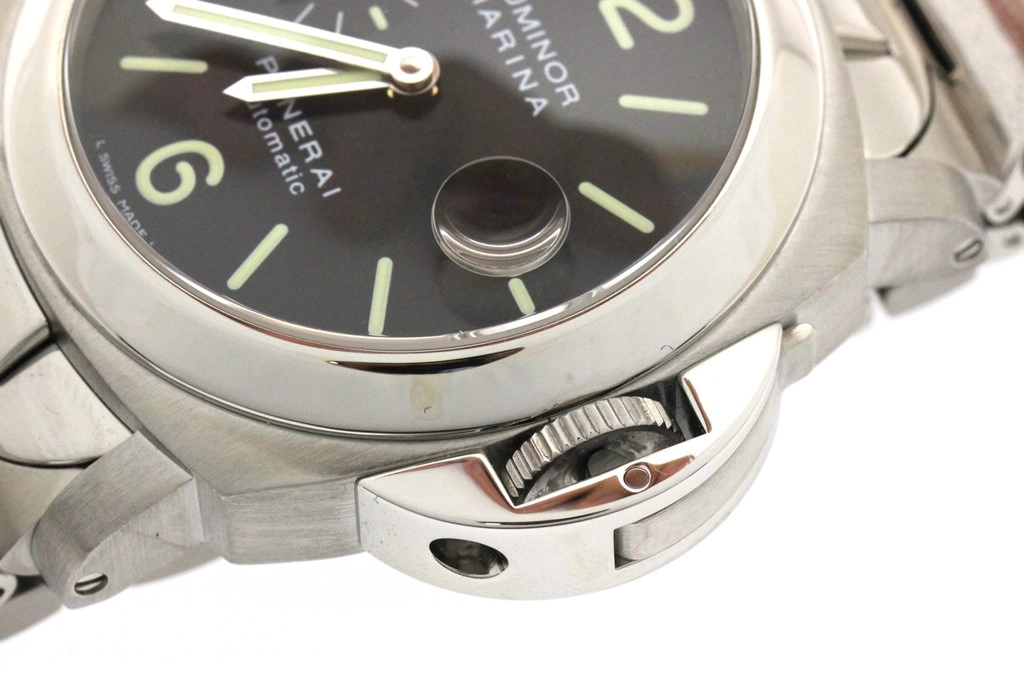 PANERAI パネライ 腕時計 2006年正規品 ルミノール マリーナ PAM00220 ブラック文字盤 スティール 自動巻き【472】SJ