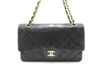 CHANEL シャネル マトラッセWフラップWチェーンショルダーバッグ ラムスキン ブラック/GP 【430】2148103374821  の購入なら「質」の大黒屋（公式）