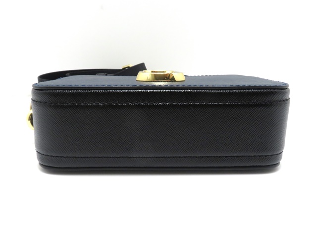 MARC JACOBS マークジェイコブス ザスナップショット ショルダーバッグ M0014146 ネイビー/ブラック/グレー レザー  GP金具【431】2148103701689 の購入なら「質」の大黒屋（公式）