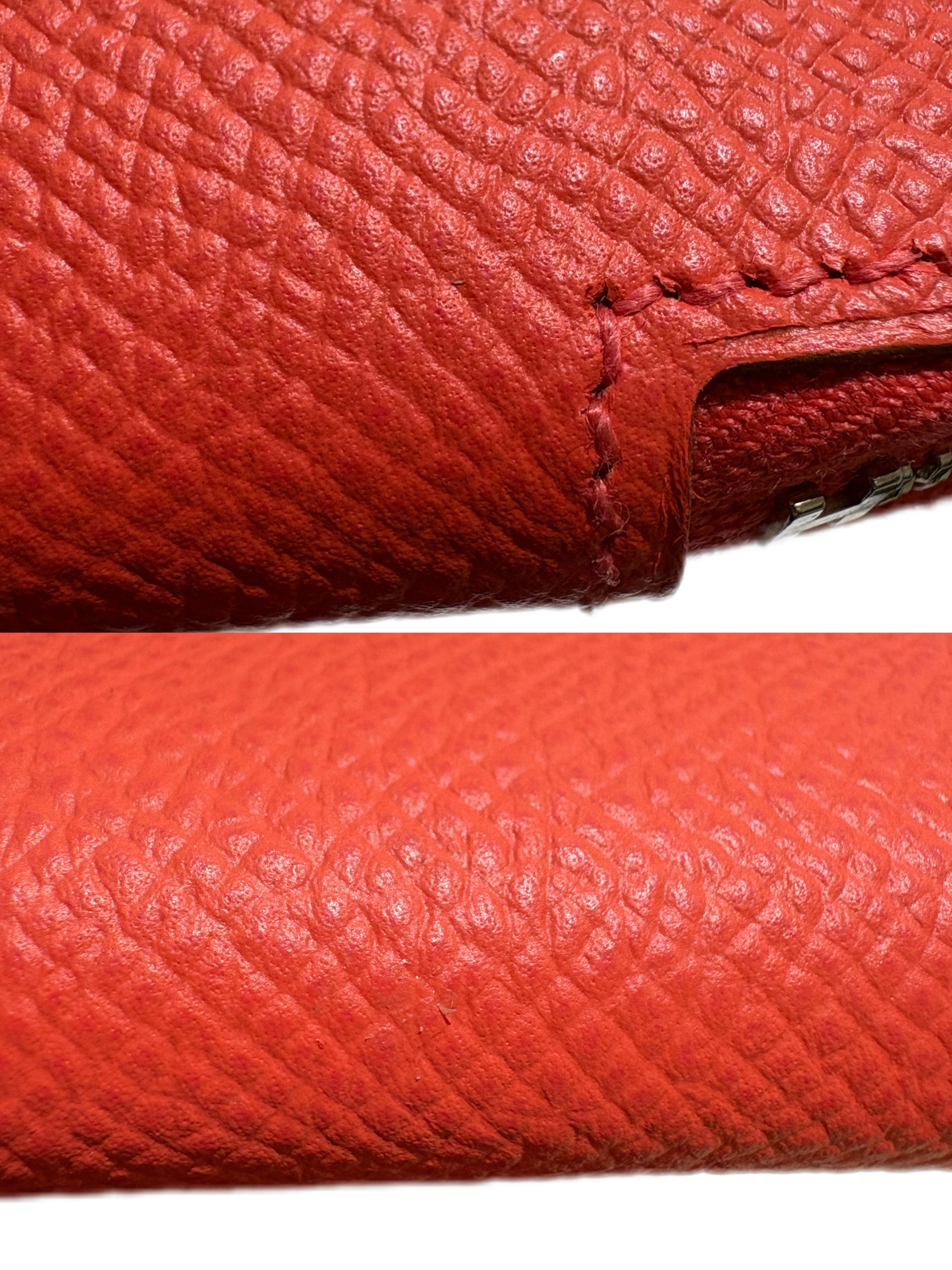 HERMES エルメス アザップシルクイン ロング ローズジャイプール/シルバー金具 ヴォーエプソン/シルク T刻印(2015年頃製造) 2143100517028 【432】