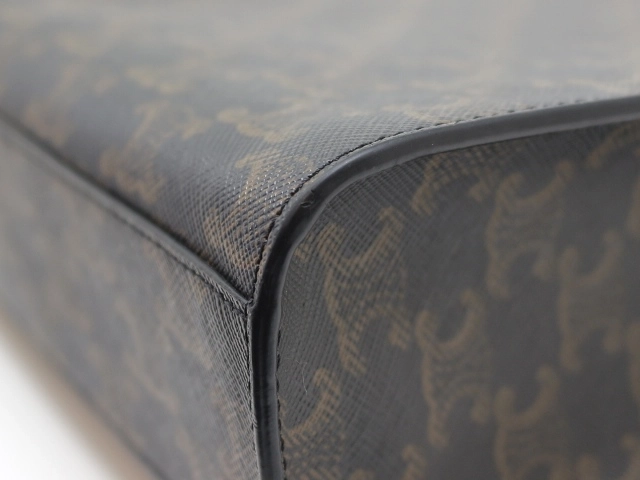 CELINE　セリーヌ　トートバッグ　トリオンフ　バーティカルカバ　ミディアム　ブラック/ブラウン　PVC　194432CIM.38NO　2148103798337　【中古】【大黒屋】【200】