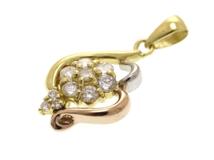 JEWELRY ノンブランド ペンダントトップ K18 YG PG PT900 ダイヤモンド 1.6g【473】