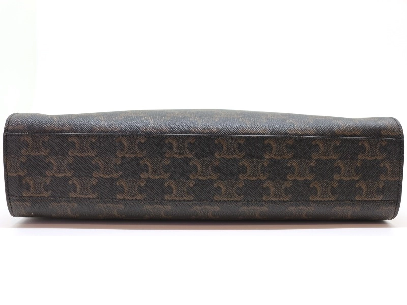 CELINE　セリーヌ　トートバッグ　トリオンフ　バーティカルカバ　ミディアム　ブラック/ブラウン　PVC　194432CIM.38NO　2148103798337　【中古】【大黒屋】【200】