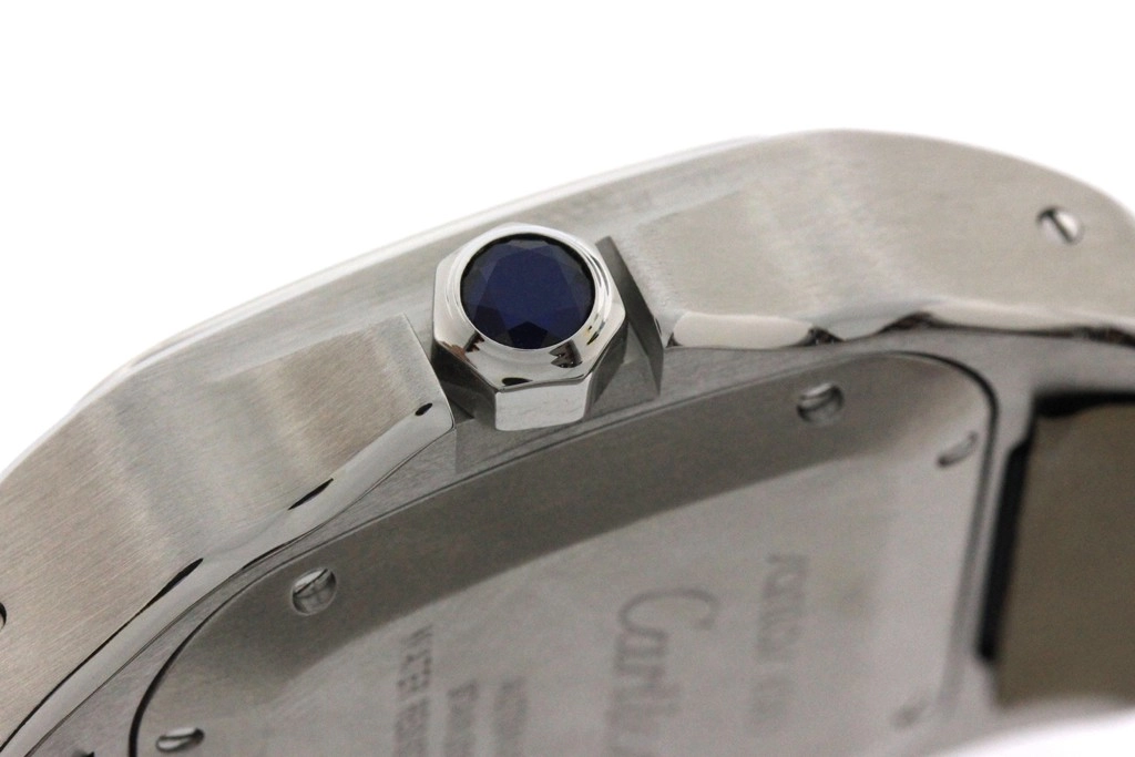 Cartier カルティエ 腕時計 2015年並行品 サントス100 MM W20126X8 ホワイト文字盤 ステンレス/アリゲーター 自動巻き【472】SJ