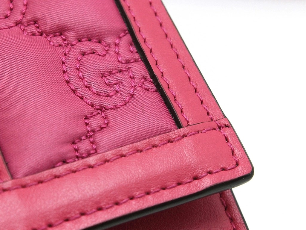GUCCI グッチ GGキルティングミニ2wayバッグ フューシャピンク ナイロン/レザー 723777【472】YY