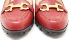 FERRAGAMO　フェラガモ　靴　ガンチーニ　パンプス　レディース6C　レッド　レザー　2143000682970　【200】