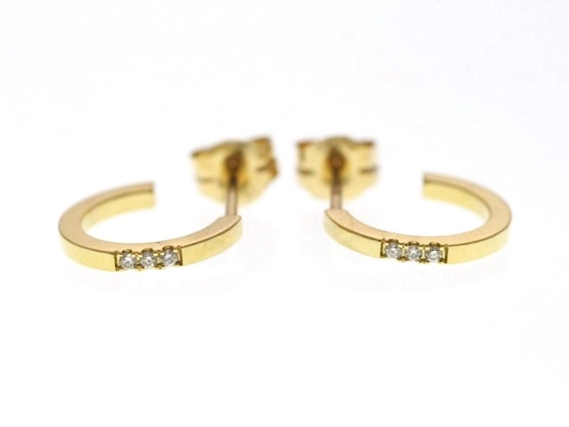 AHKAH アーカーハートパヴェ ピアス18K イエローゴールドダイヤ