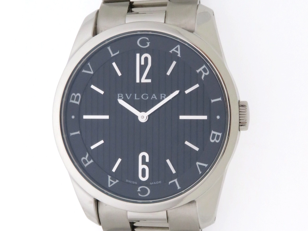 ブルガリ　BVLGARI　ソロポンテ　メンズ腕時計　ST42S　稼働品　保証書
