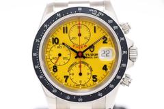 TUDOR チューダー　メンズ オートマチック　クロノタイム タイガー 79260P　イエロー文字盤 SS/レザー【472】HK