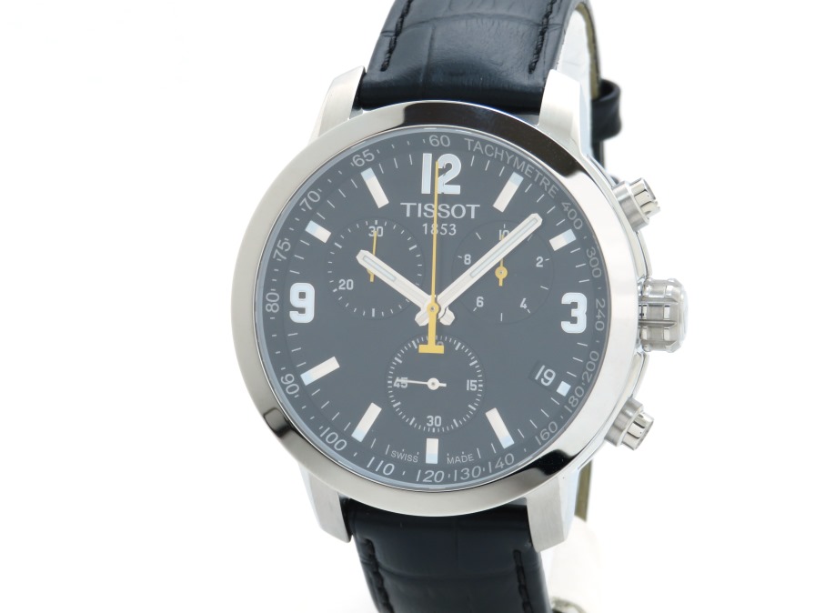 TISSOT ティソ フェンシング クロノグラフ T055417A クォーツ SS/カワ ブラック【205】 の購入なら「質」の大黒屋（公式）