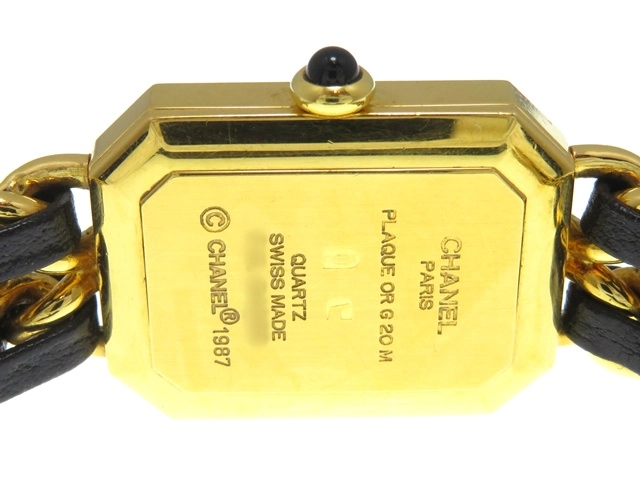 CHANEL　シャネル　時計　プルミエールL　H0001　レディース　クオーツ　GP/革　黒文字盤【431】2148103690396