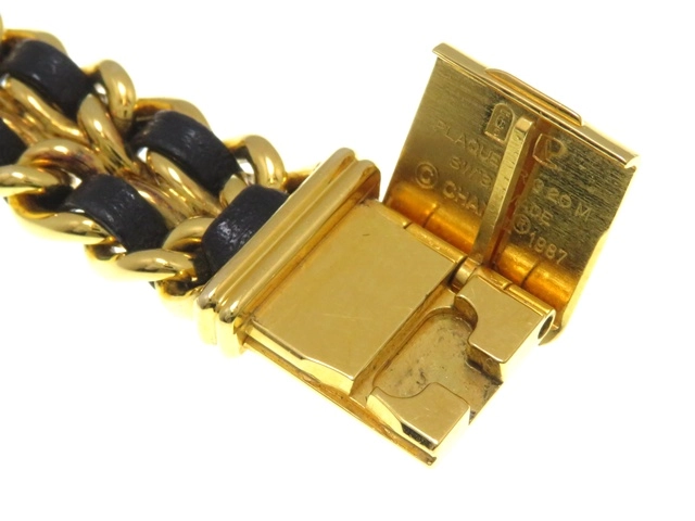 CHANEL　シャネル　時計　プルミエールL　H0001　レディース　クオーツ　GP/革　黒文字盤【431】2148103690396