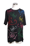 FENDI フェンディ ARTIST ALLOVER Tシャツ メンズM ブラック コットン FY0936AH0V
