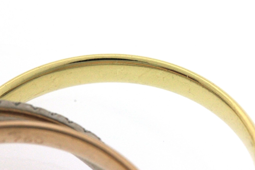 Cartier カルティエ トリニティ リング スモールモデル セミパヴェ B4235952 K18WG/YG/PG/ダイヤモンド計0.46ct 2024年正規品【472】SJ